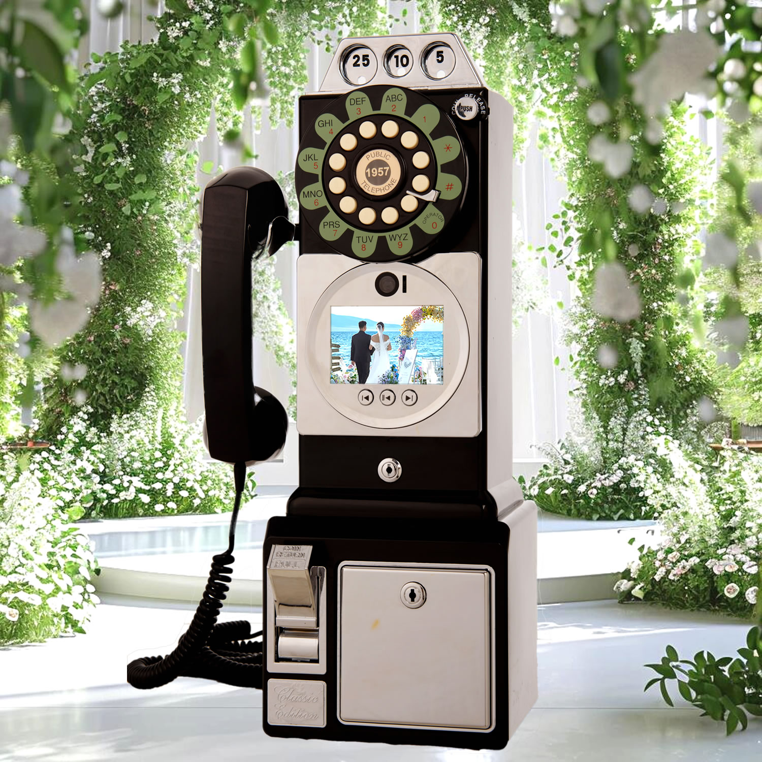 Black retro F17 video guestbook telephone